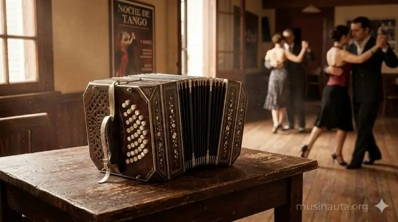 Bandoneón instrumento característico del tango argentino