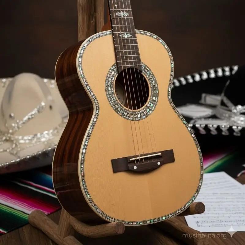 Guitarra acústica mexicana utilizada en mariachi y música regional mexicana