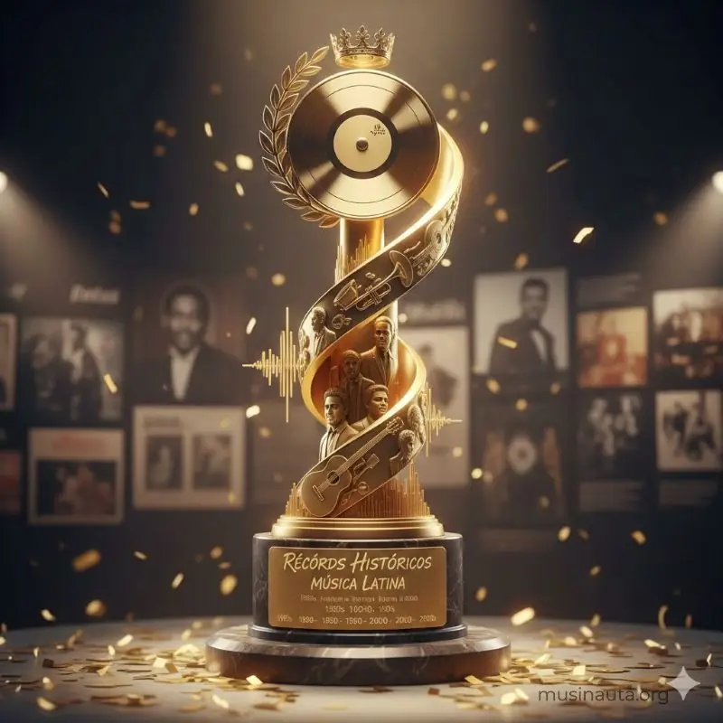 Trofeo dorado simbolizando récords históricos de la música latina