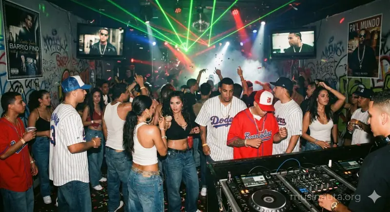 Interior de recinto musical representando la expansión internacional del reggaetón durante la década de 2000