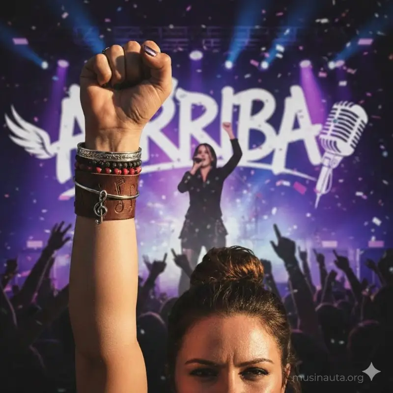 Puño femenino alzado simbolizando la presencia y evolución de las mujeres en la música latina